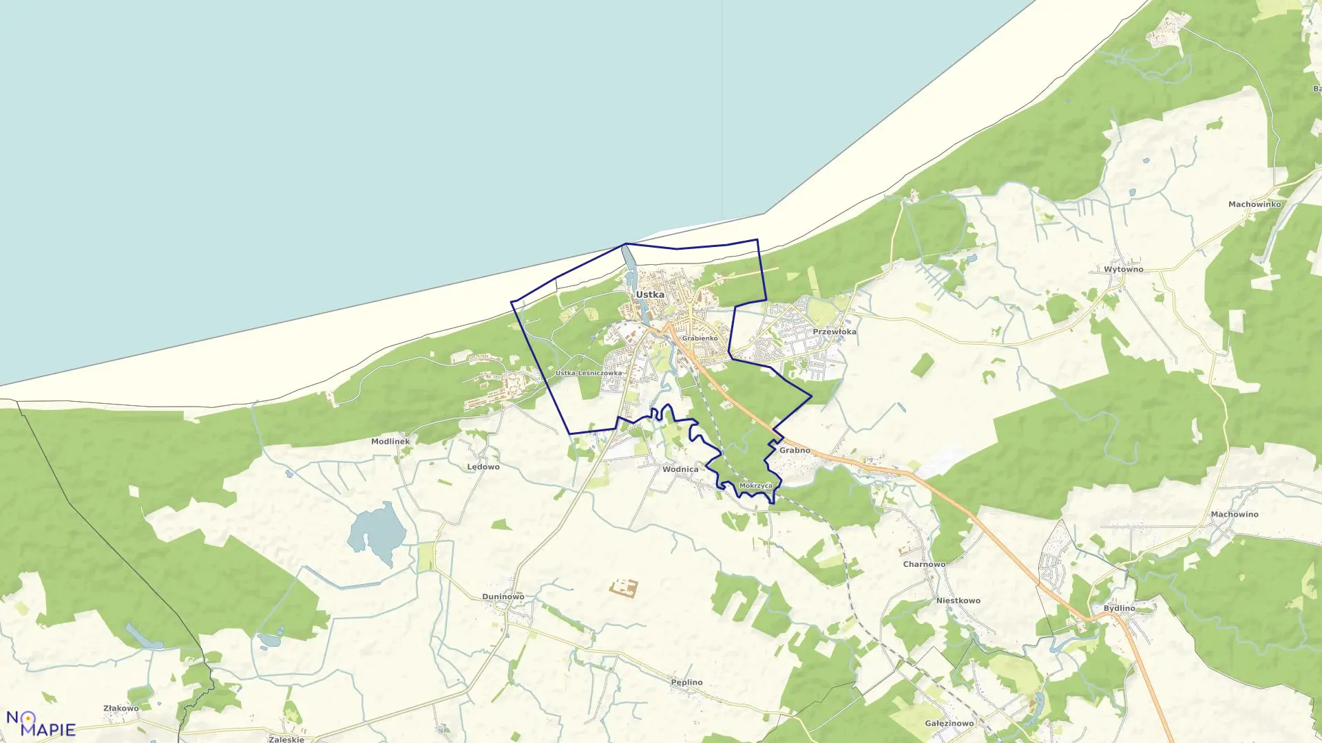 Mapa obrębu Ustka w mieście Ustka